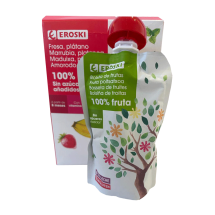 Bolsitas 100% fresa-plátano sin azúcar, 4x100 g