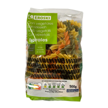 Espirales con vegetales, 500 g